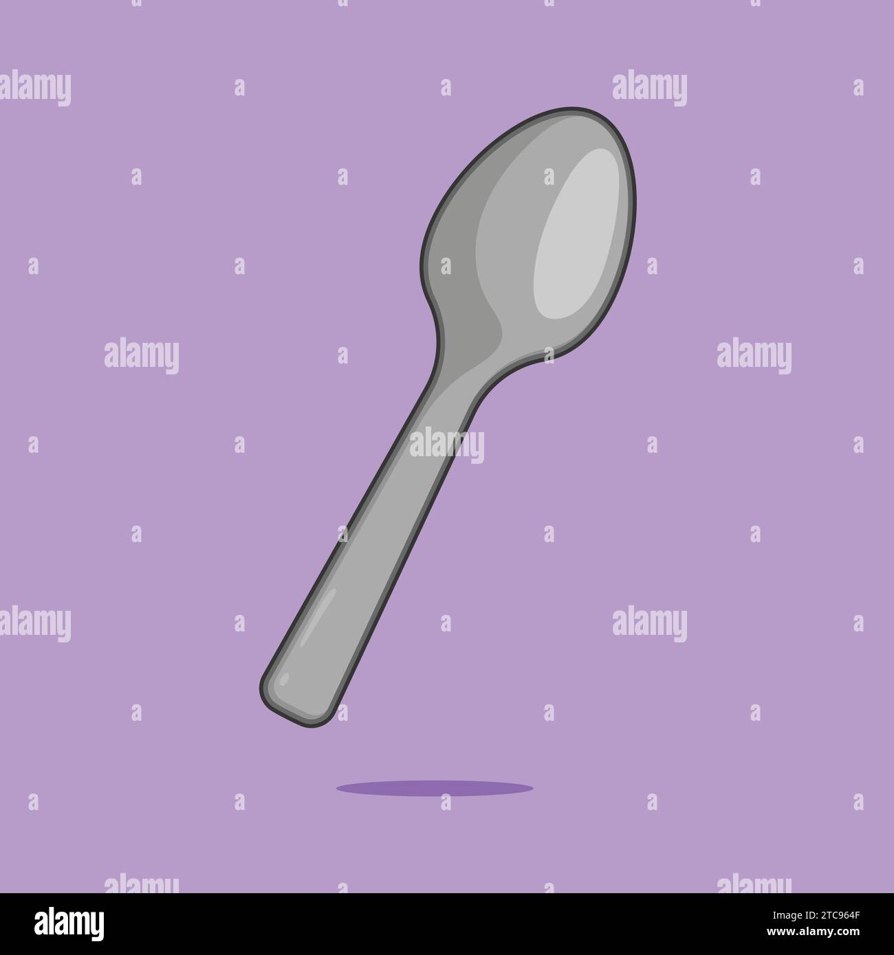 Flat Steel Spoon Icon Vector Illustration Food meal Stock Vector