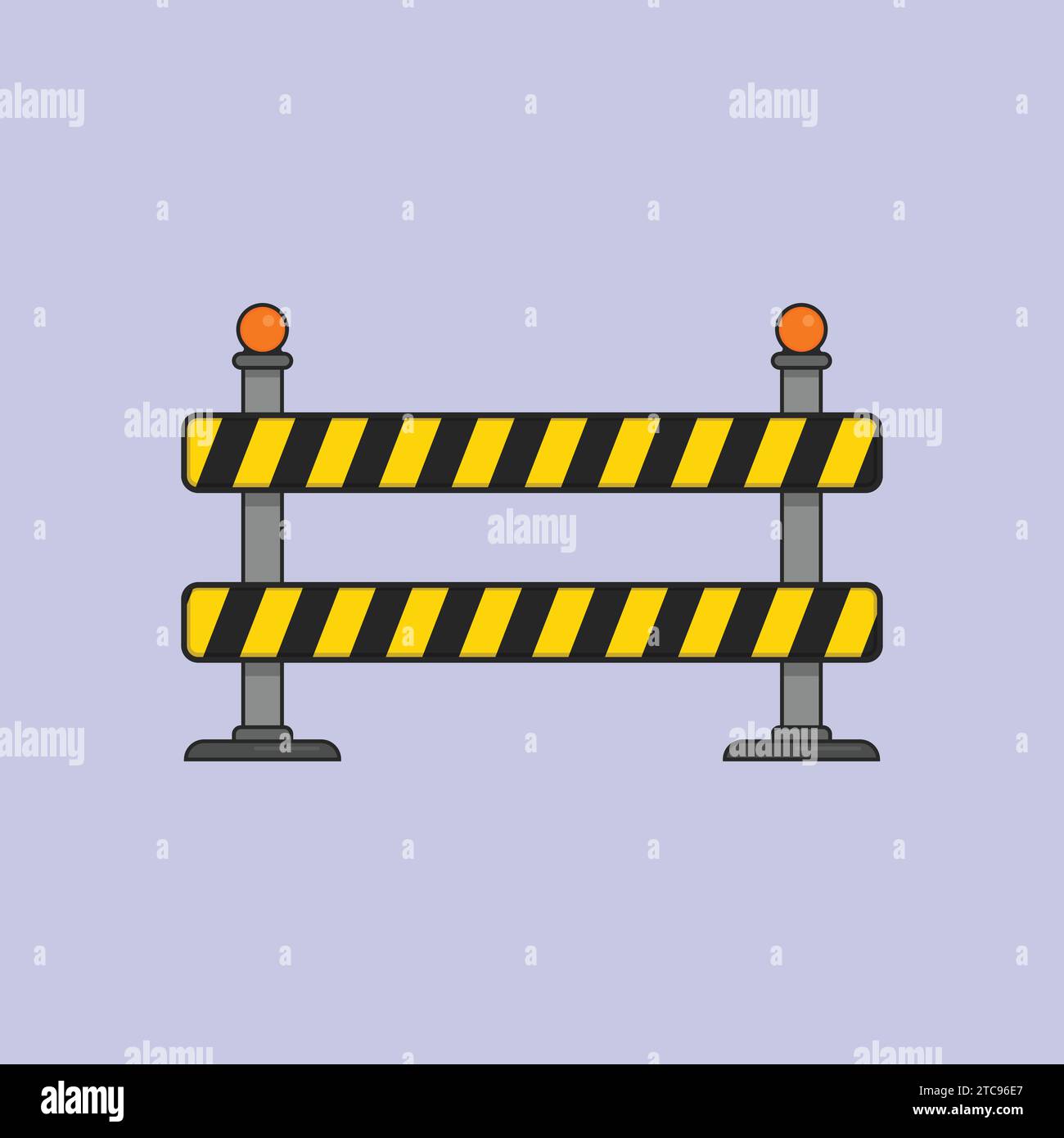 Construction Barrier Vector Illustration orange barrier blockage Stock
