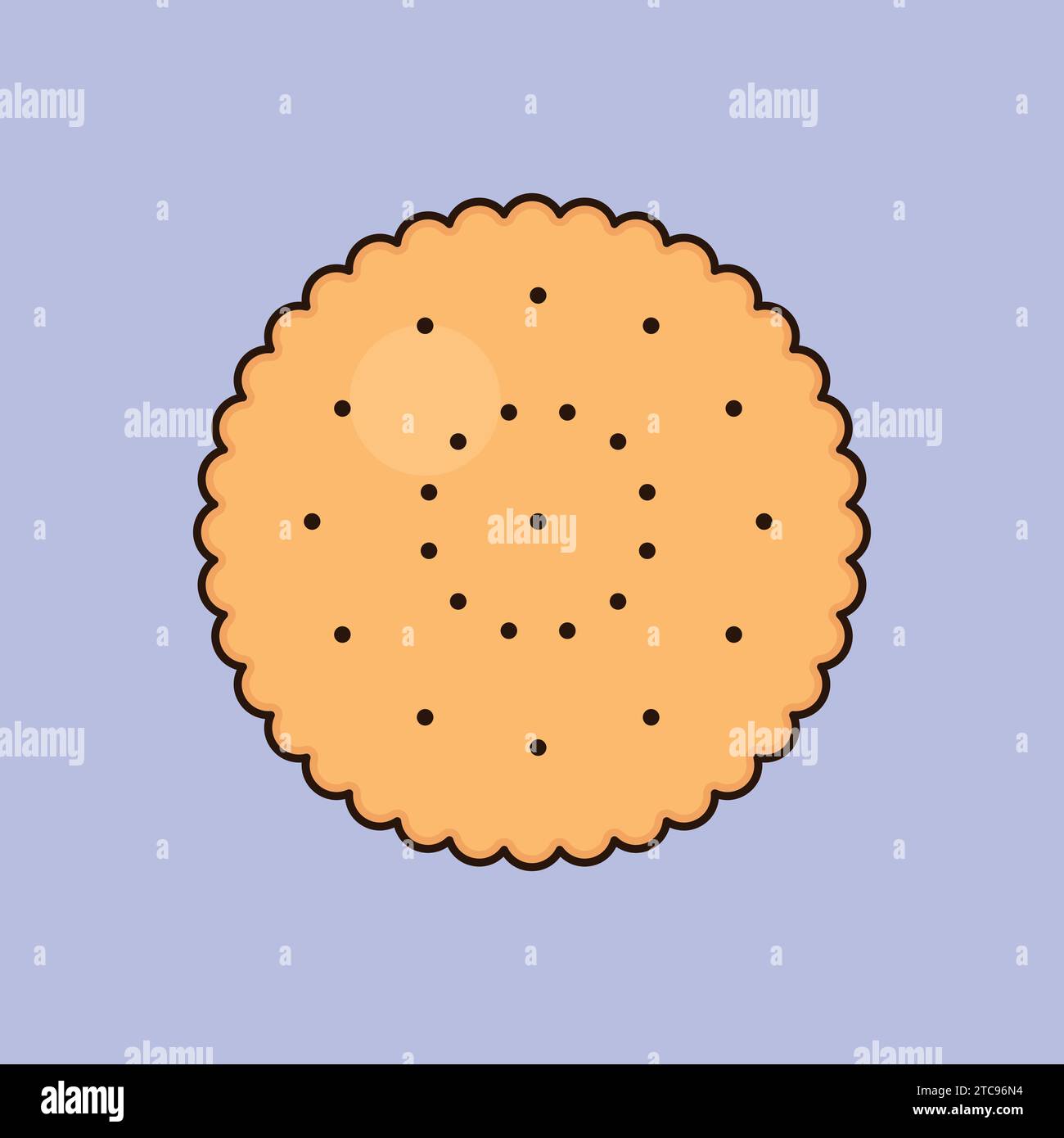 Flat salty cookie Illustration Vector Icon Stock Vector