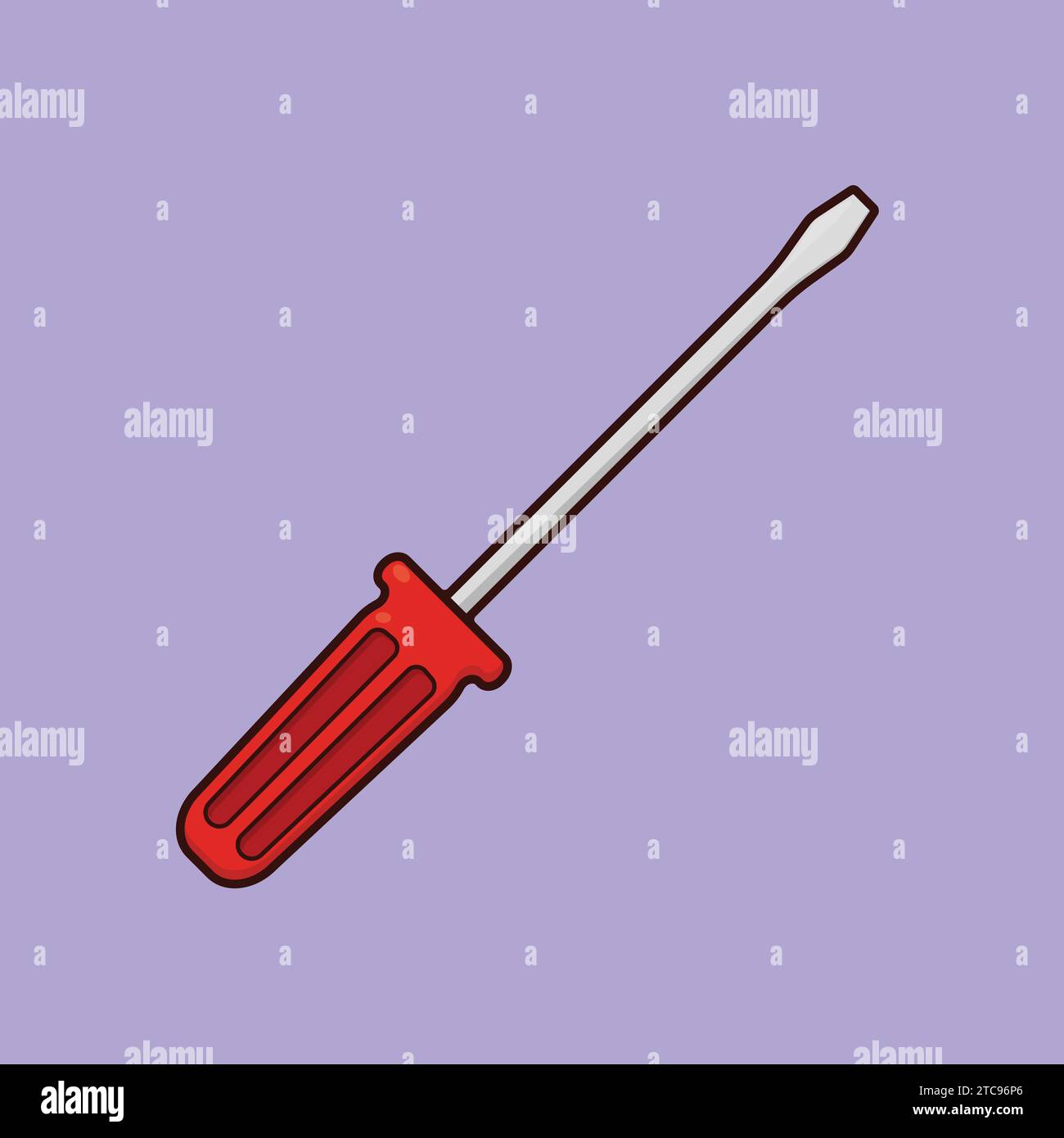 Flat Screwdriver Tool Icon Vector Illustration Screwdriver Stock Vector