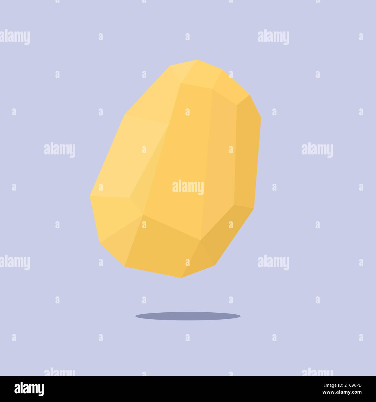 Fresh Peeled Potato Vegetable Illustration Vector Icon Stock Vector