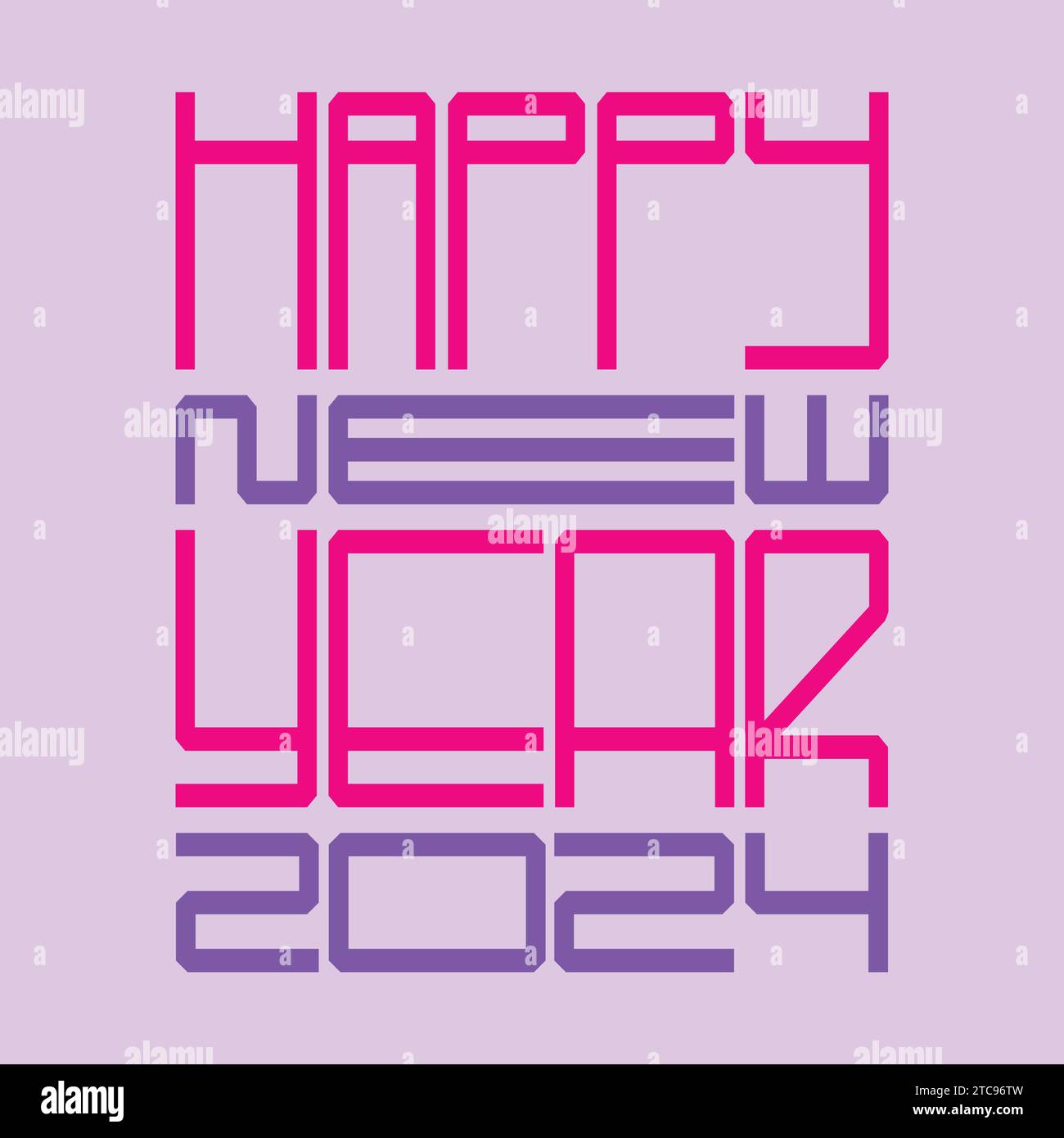 Happy New Year 2024 Celebration Vector Icon Illustration Stock Vector ...
