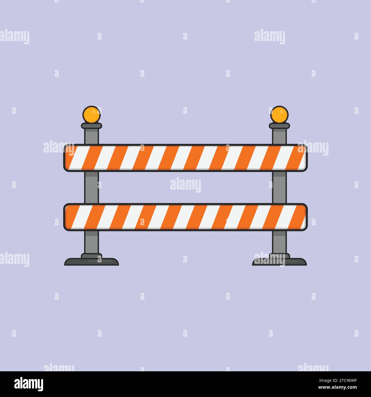 Construction Barrier Vector Illustration orange barrier blockage Stock