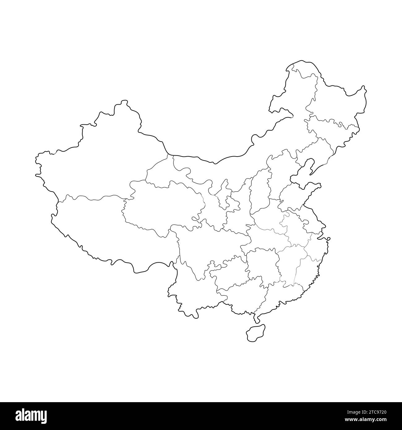 Line Map of China Vector Icon Illustration Chinese Map Stock Vector