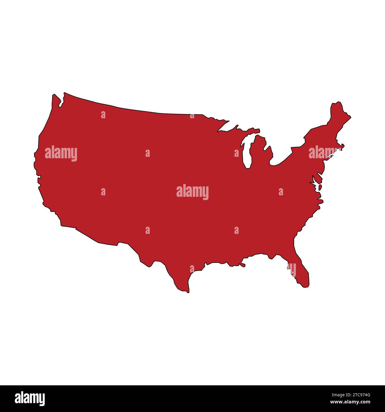 Flat Map of United States of America Vector Illustration Icon USA map