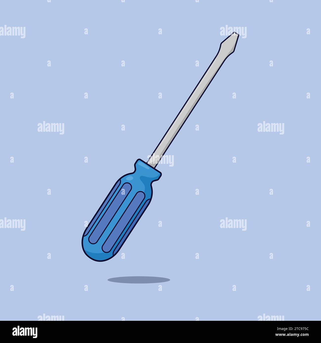 Flat Screwdriver Tool Icon Vector Illustration Screwdriver Stock Vector