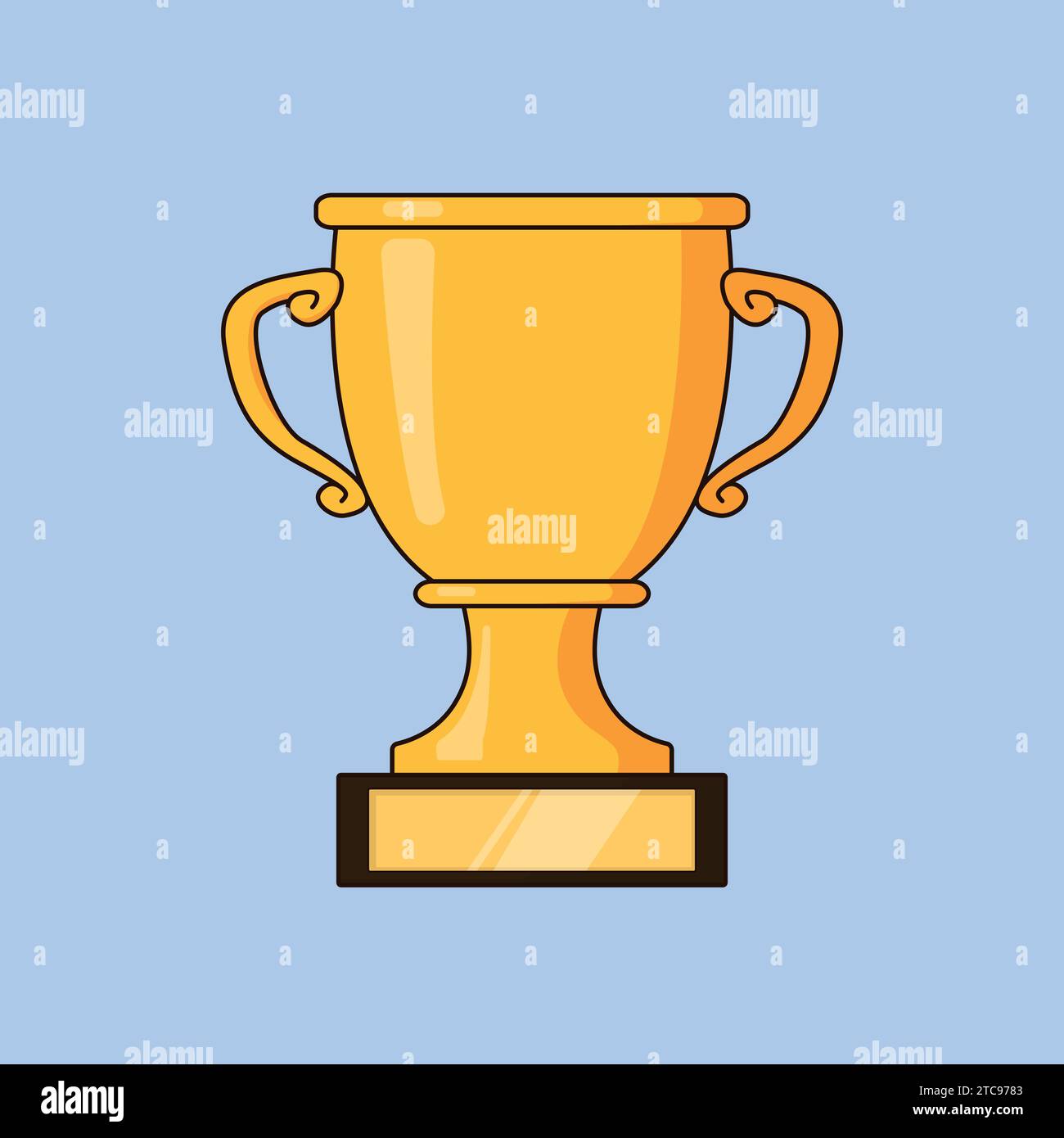 1st prize gold trophy cup winner Illustration vector Icon position