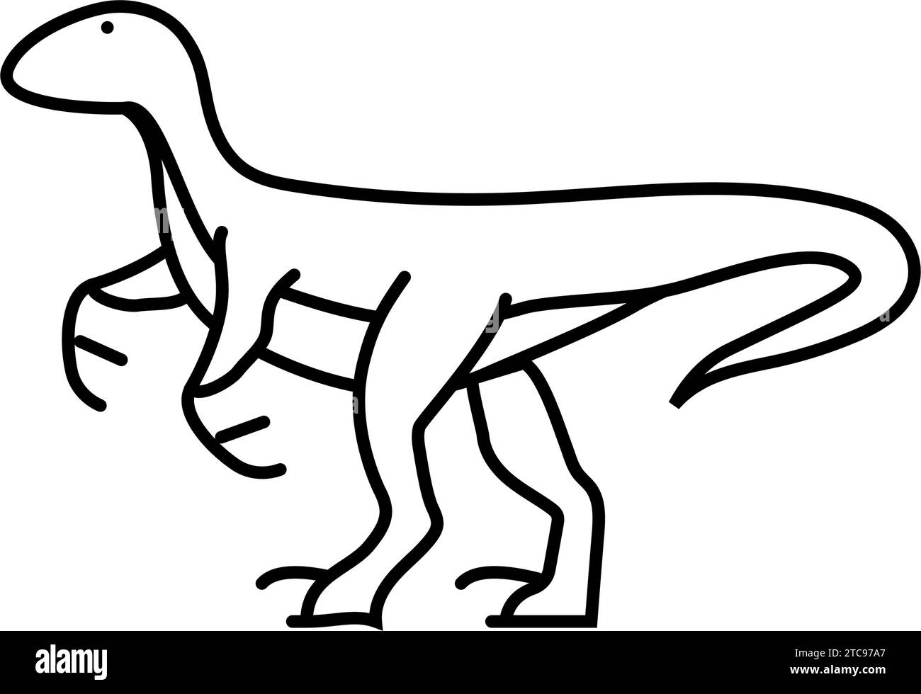 velociraptor dinosaur animal line icon vector illustration Stock Vector ...