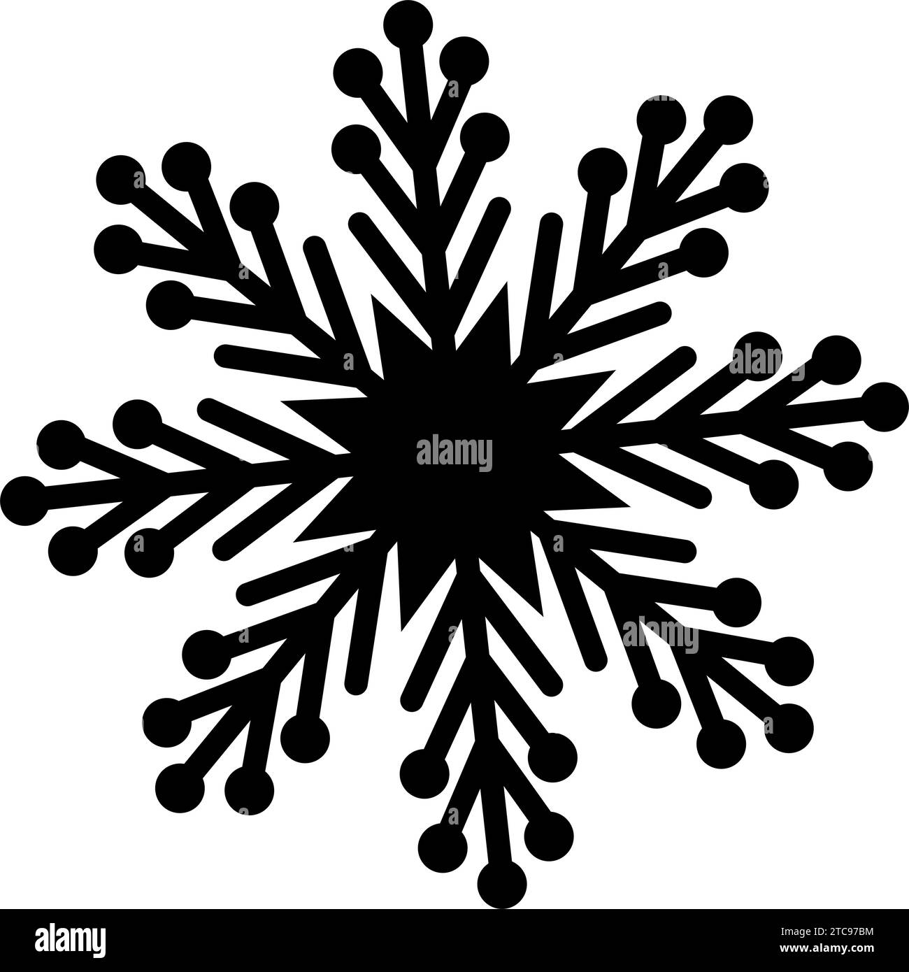 Snowflake icon. Christmas and winter theme. Simple flat black ...
