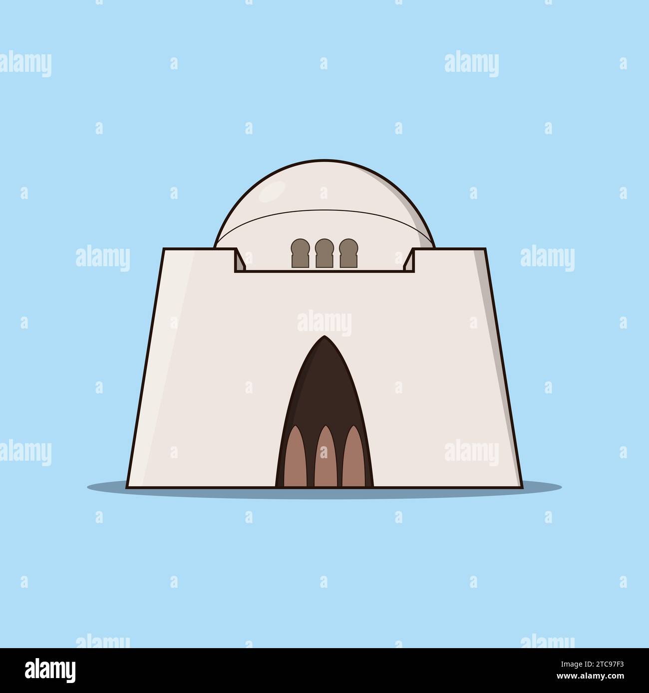 Vector illustration of a building Tomb of Quaid Mazar Stock Vector