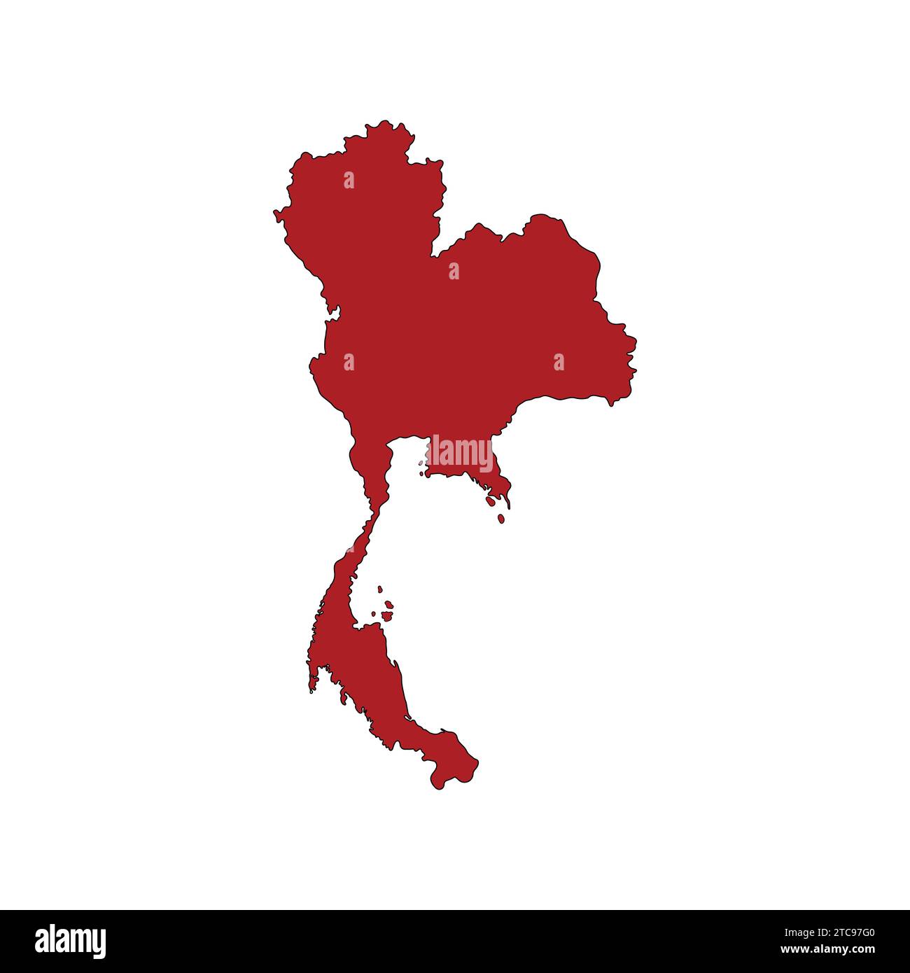Flat Map of Thailand Vector Icon Illustration Thailand Map Stock Vector