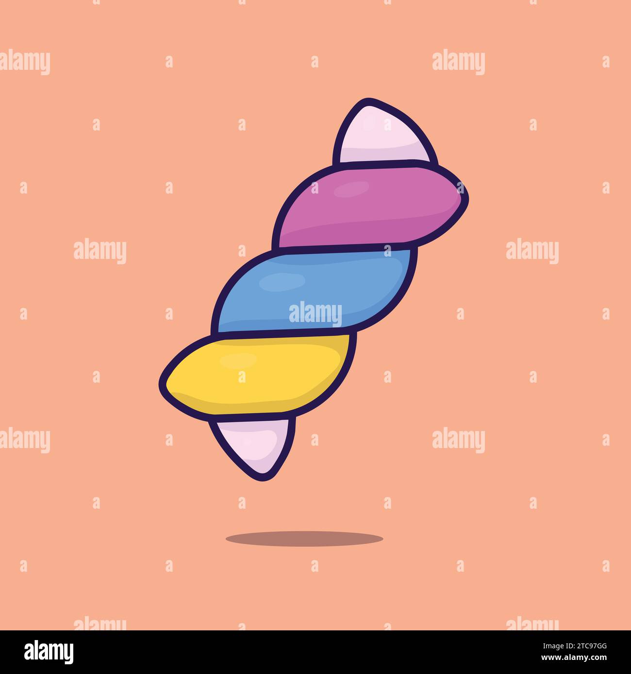 Flat Sweet Marshmallow Icon Vector Illustration Stock Vector