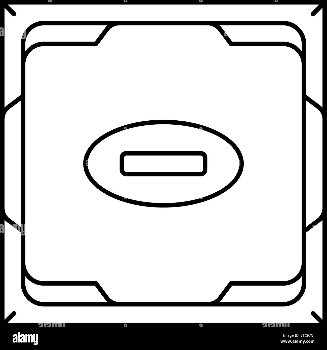 processor chip gaming pc line icon vector illustration Stock Vector