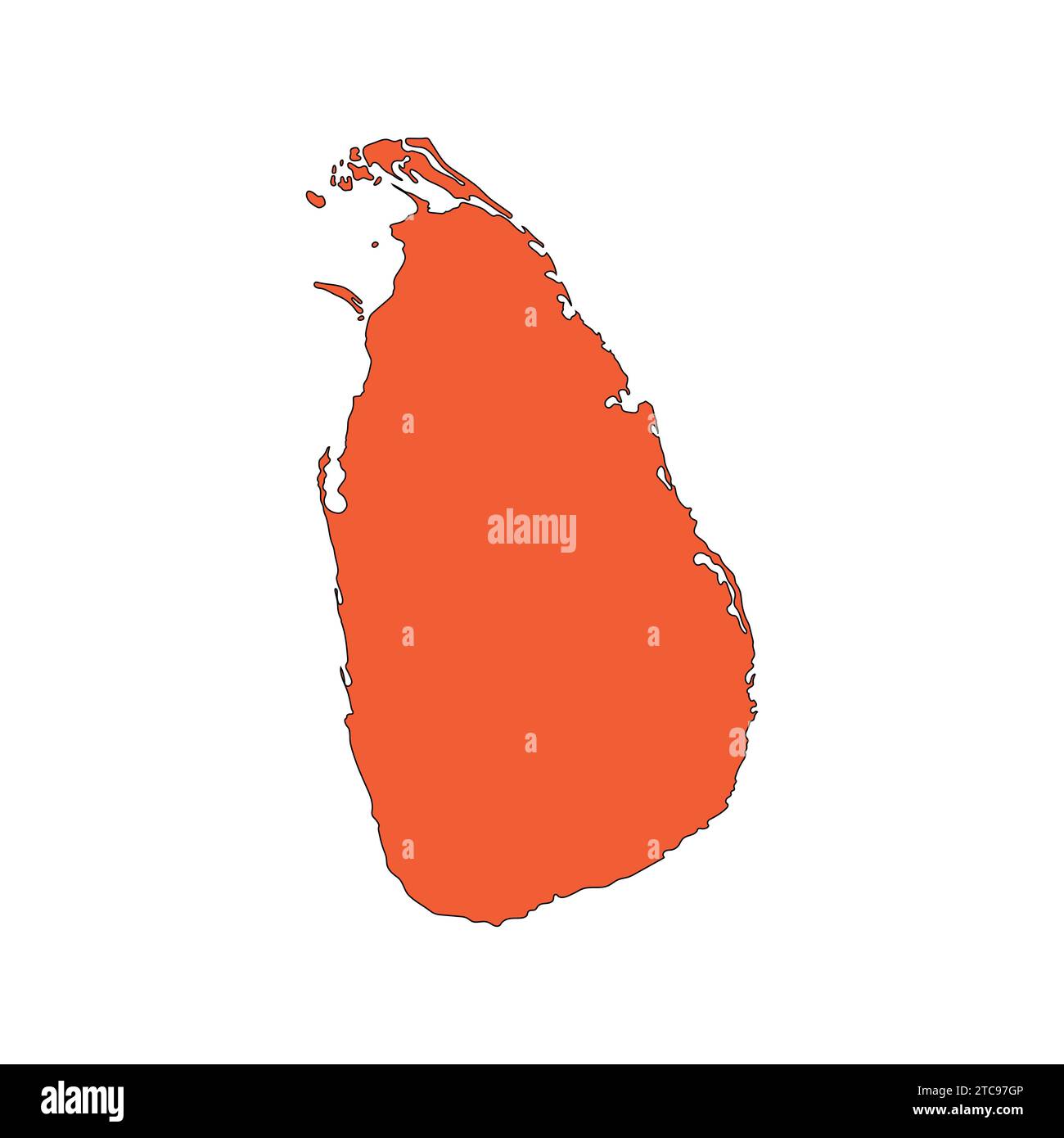 Flat Map of Sri Lanka Vector Illustration Sri Lanka Map Stock Vector