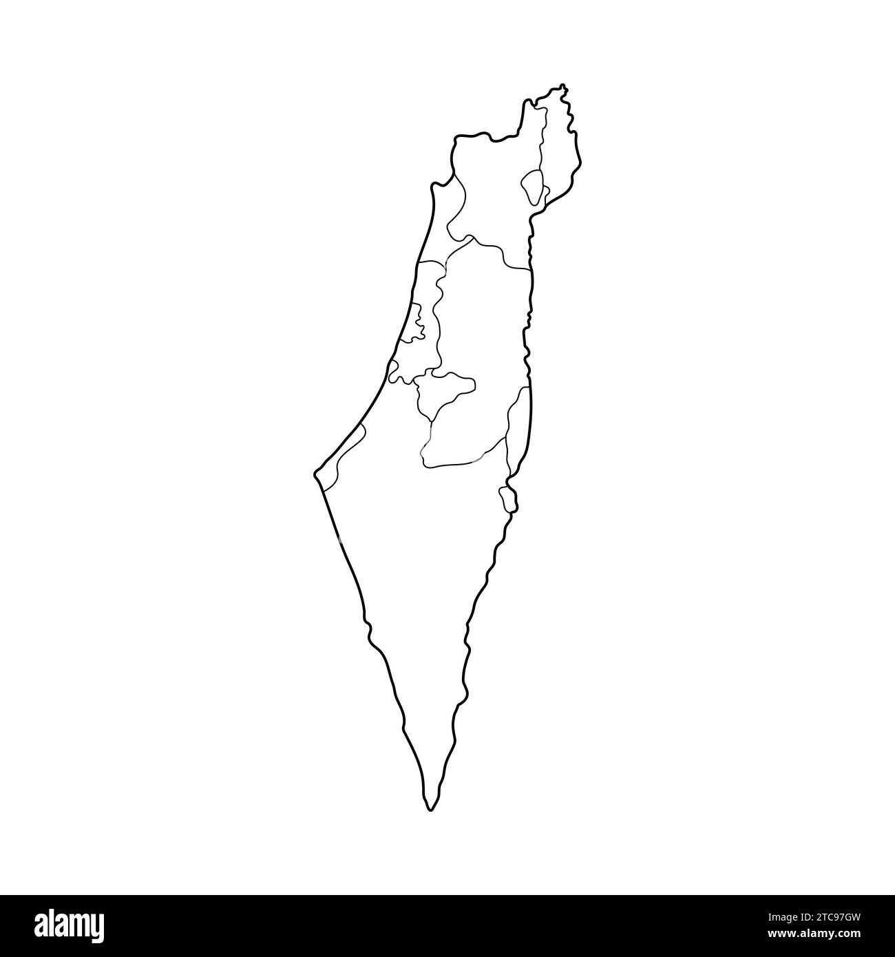 Line Map of Palestine Country Illustration Icon Vector Palestine map Stock Vector