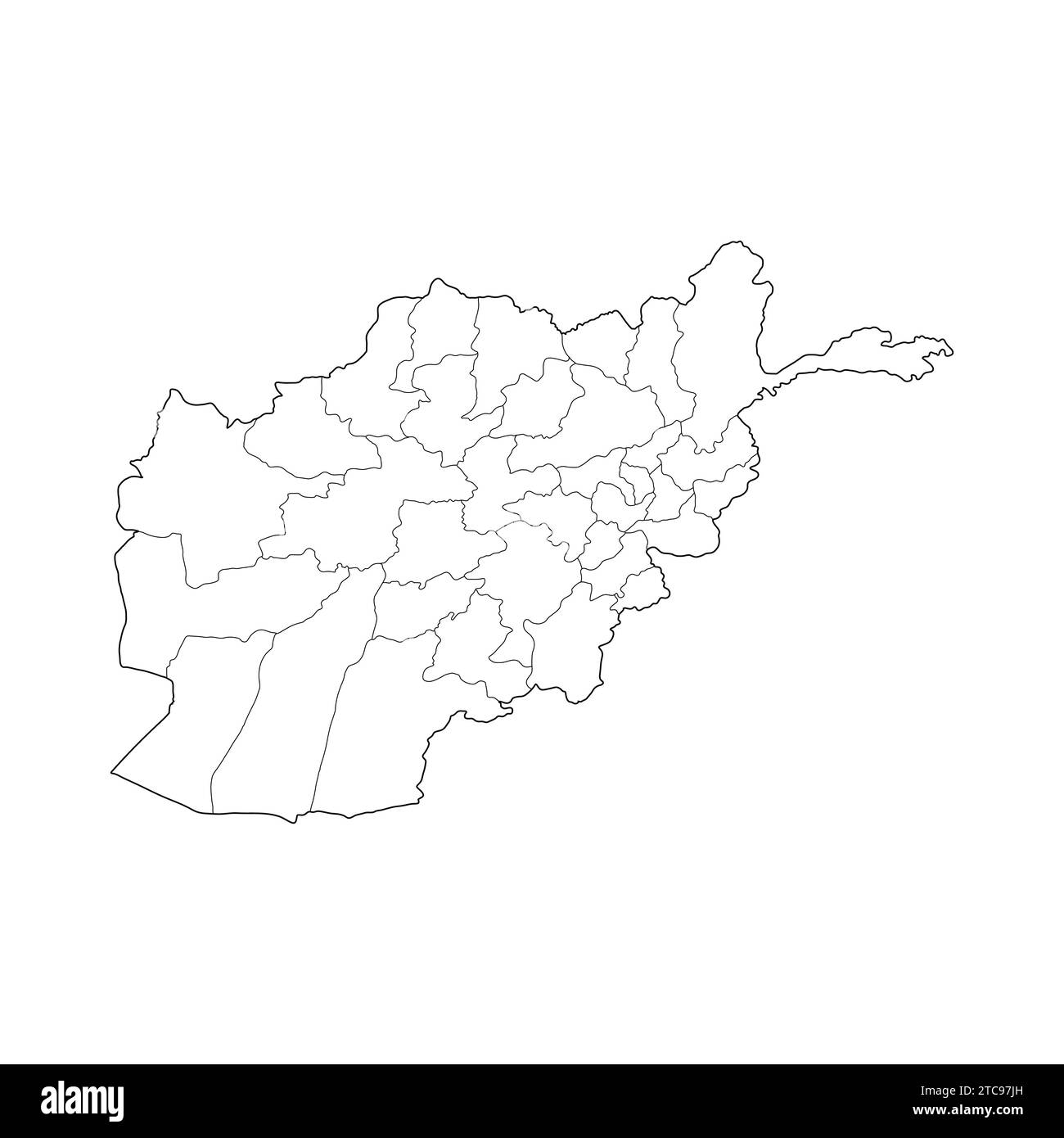 Line Map of Afghanistan Vector Illustration Icon Afghani Map Stock Vector