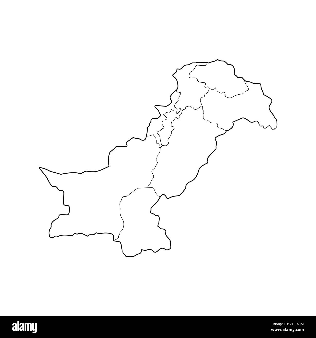 Line Map of Pakistan Vector Icon Illustration Pakistan Map Stock Vector