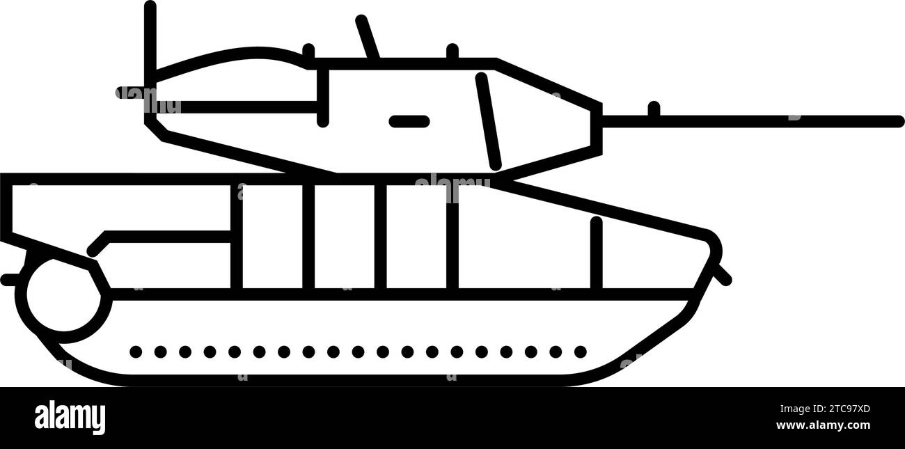 tank weapon war line icon vector illustration Stock Vector Image & Art ...