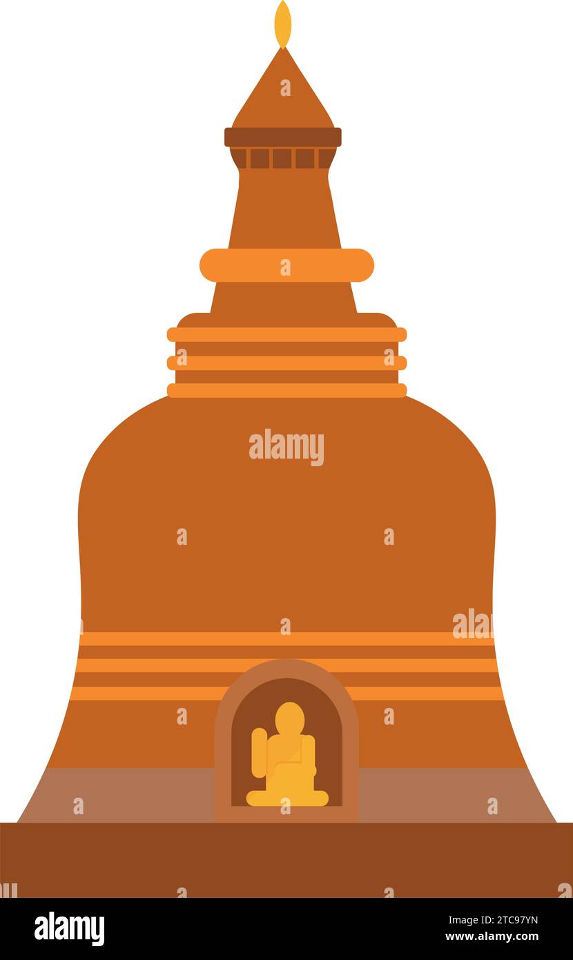myanmar bagan temple illustration Stock Vector