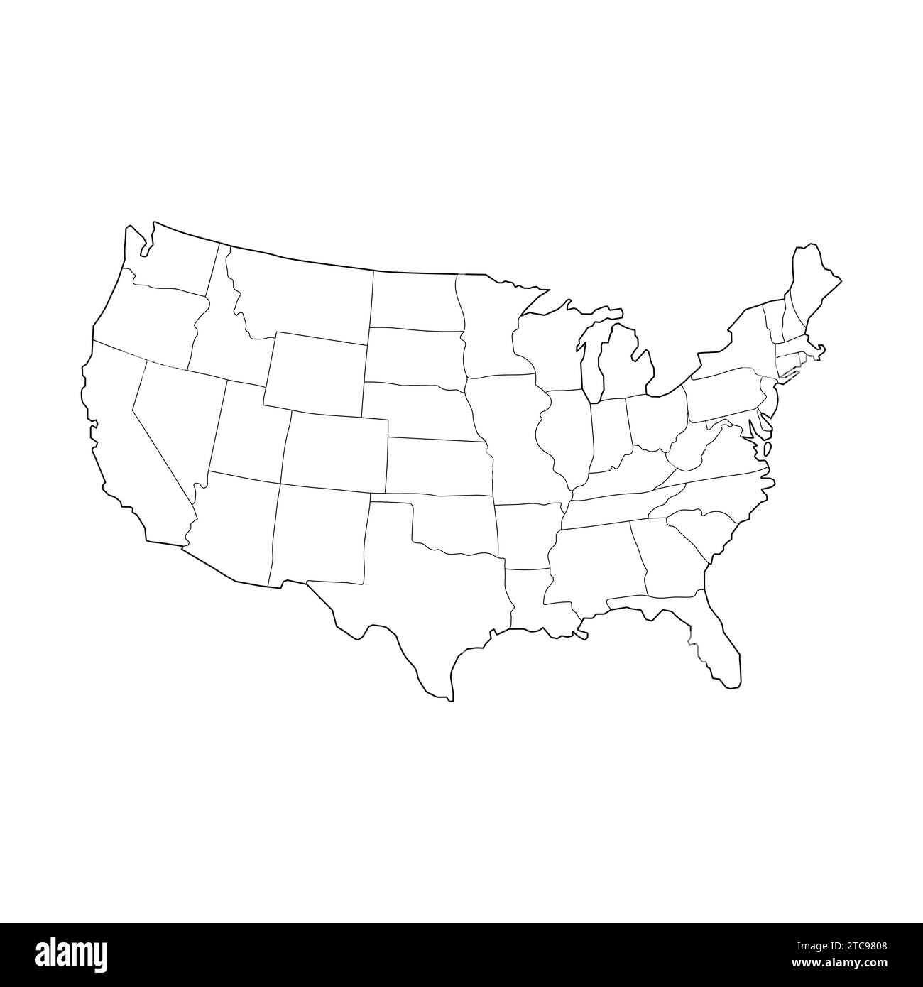 Line Map of United States of America Vector Illustration Icon USA map Stock Vector