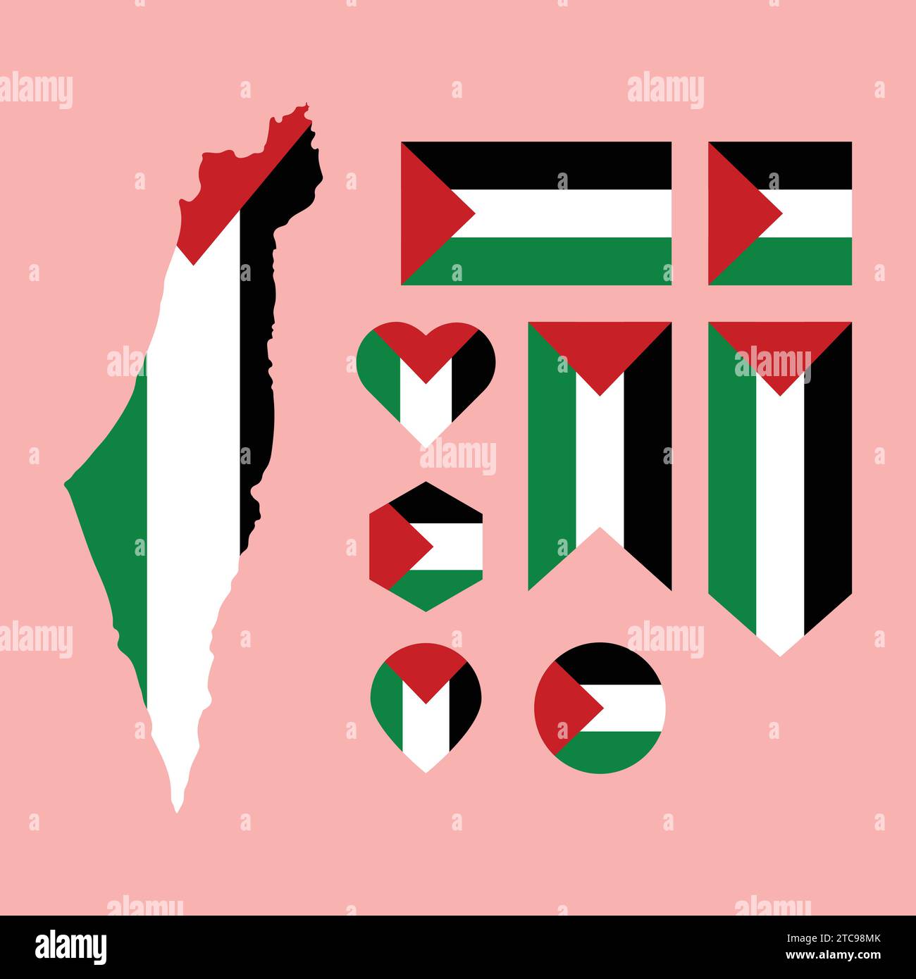 Vector Country Flag of the State of Palestine - Square