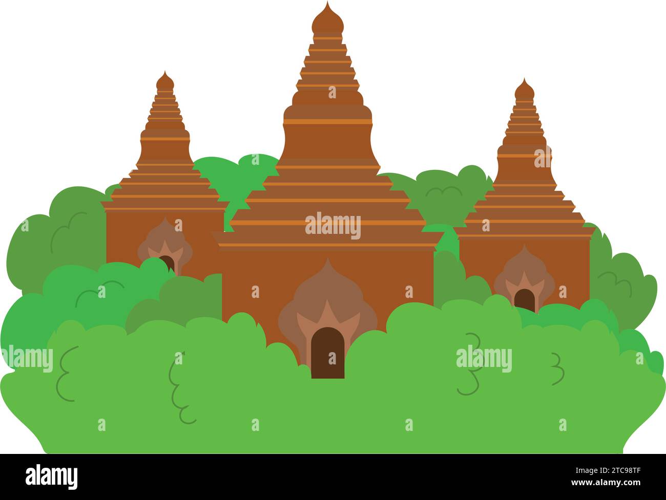 myanmar bagan temples Stock Vector