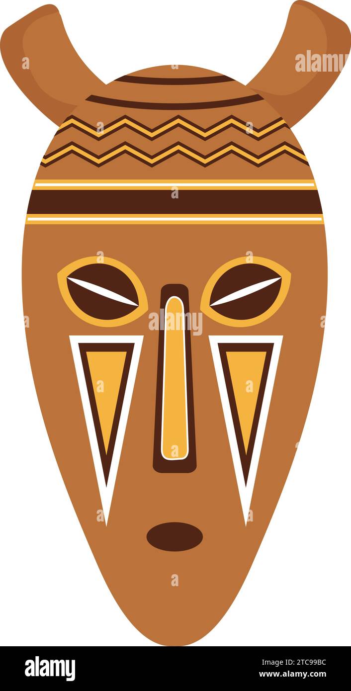 nigerian mask of brown color vector isolated Stock Vector Image & Art ...