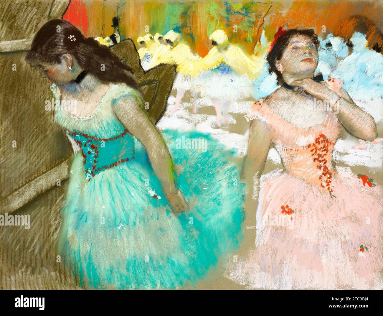 Edgar Degas's Entrance of the Masked Dancers famous painting. Stock Photo