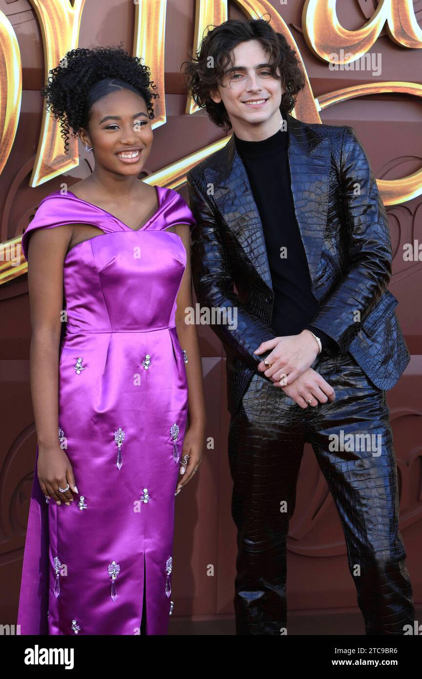 Calah Lane und Timothee Chalamet bei der Premiere des Kinofilms Wonka