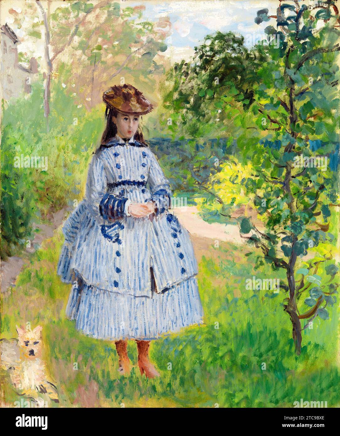 Girl with Dog by Claude Monet Stock Photo
