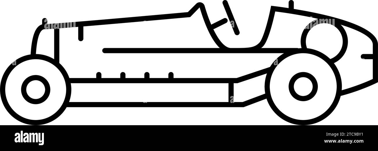 vintage racing car vehicle line icon vector illustration Stock Vector ...