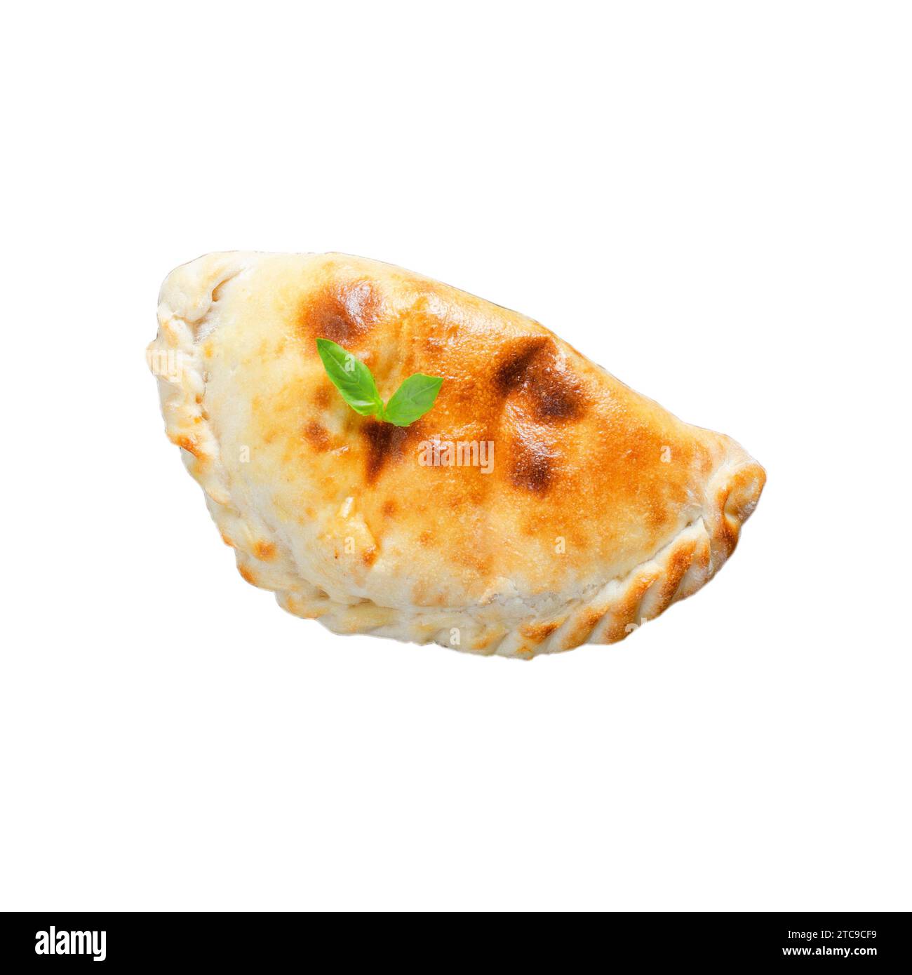 Delicious Pizza Calzone, Traditional Italian Pizza, White Background