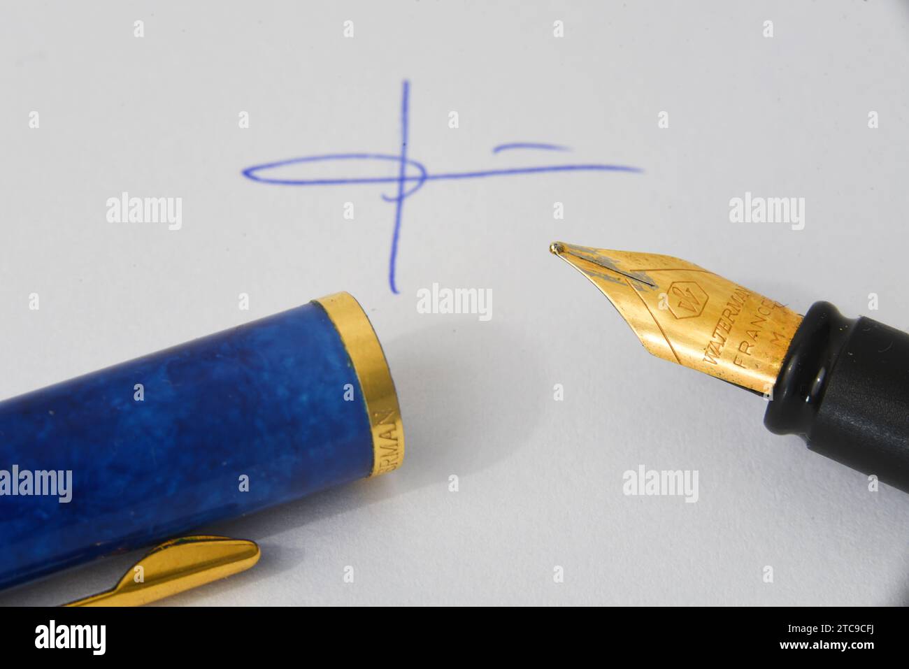 Netherlands. November 2023. A close up of a fountain pen and a signature. High quality photo Stock Photo