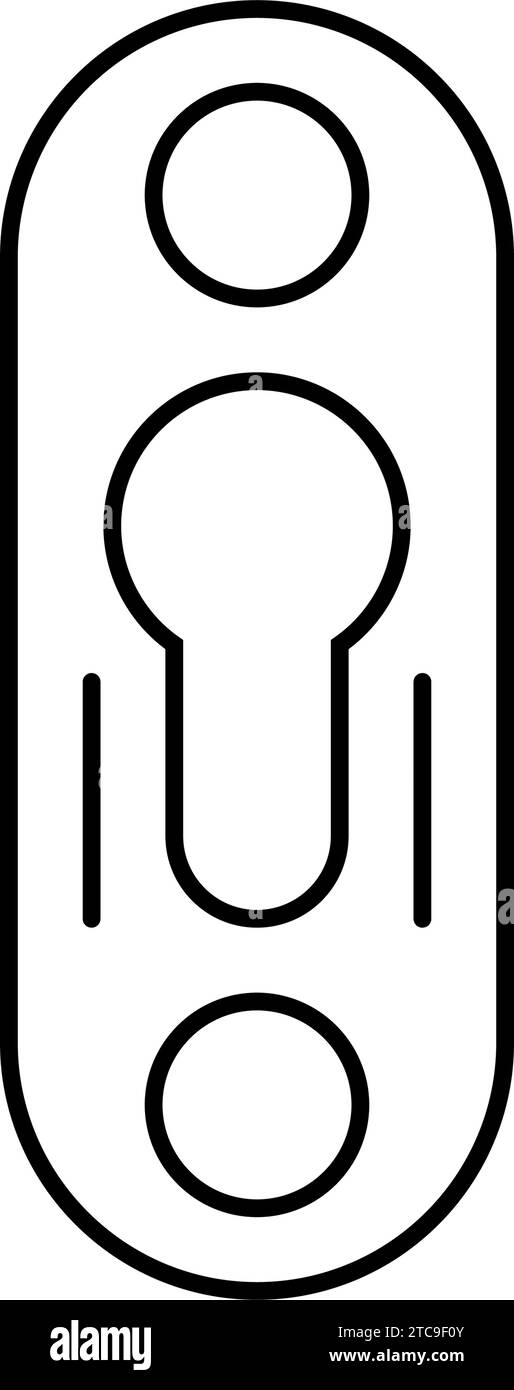 keyhole plate hardware furniture fitting line icon vector illustration ...