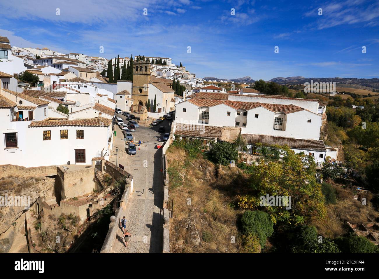 Ronda, Malaga, Spain- October 21, 2023: Beautiful panoramic view of ...