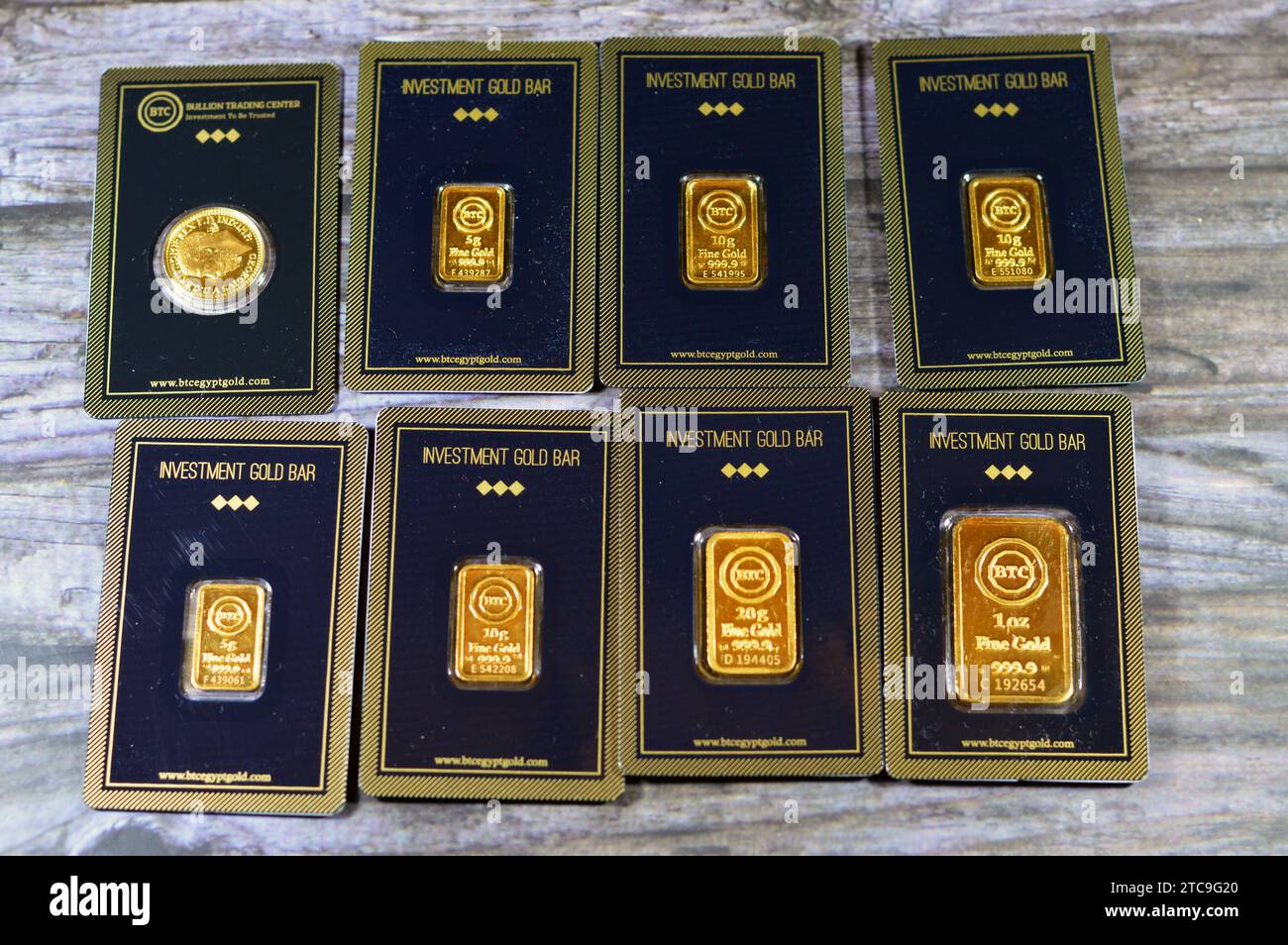 Cairo, Egypt, December 8 2023 24K karat BTC Bullion Trading Center