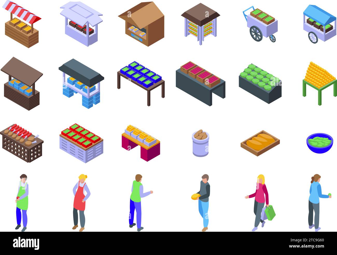 Open air ecological market Stock Vector Images - Alamy