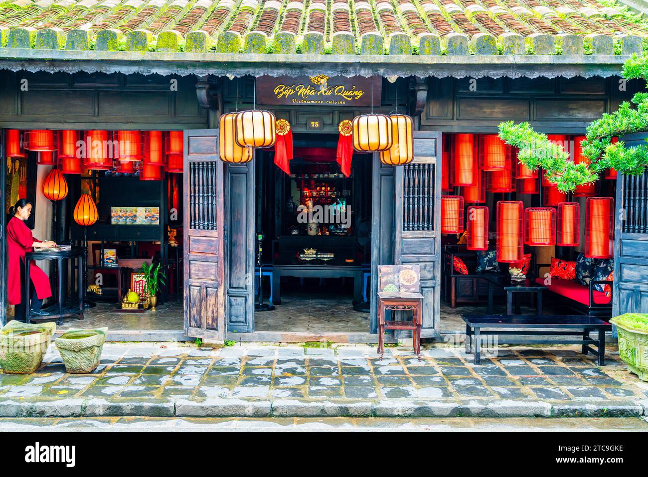 Hoi An, Vietnam, November 20, 2022: Entrance to a Vietnamese restaurant