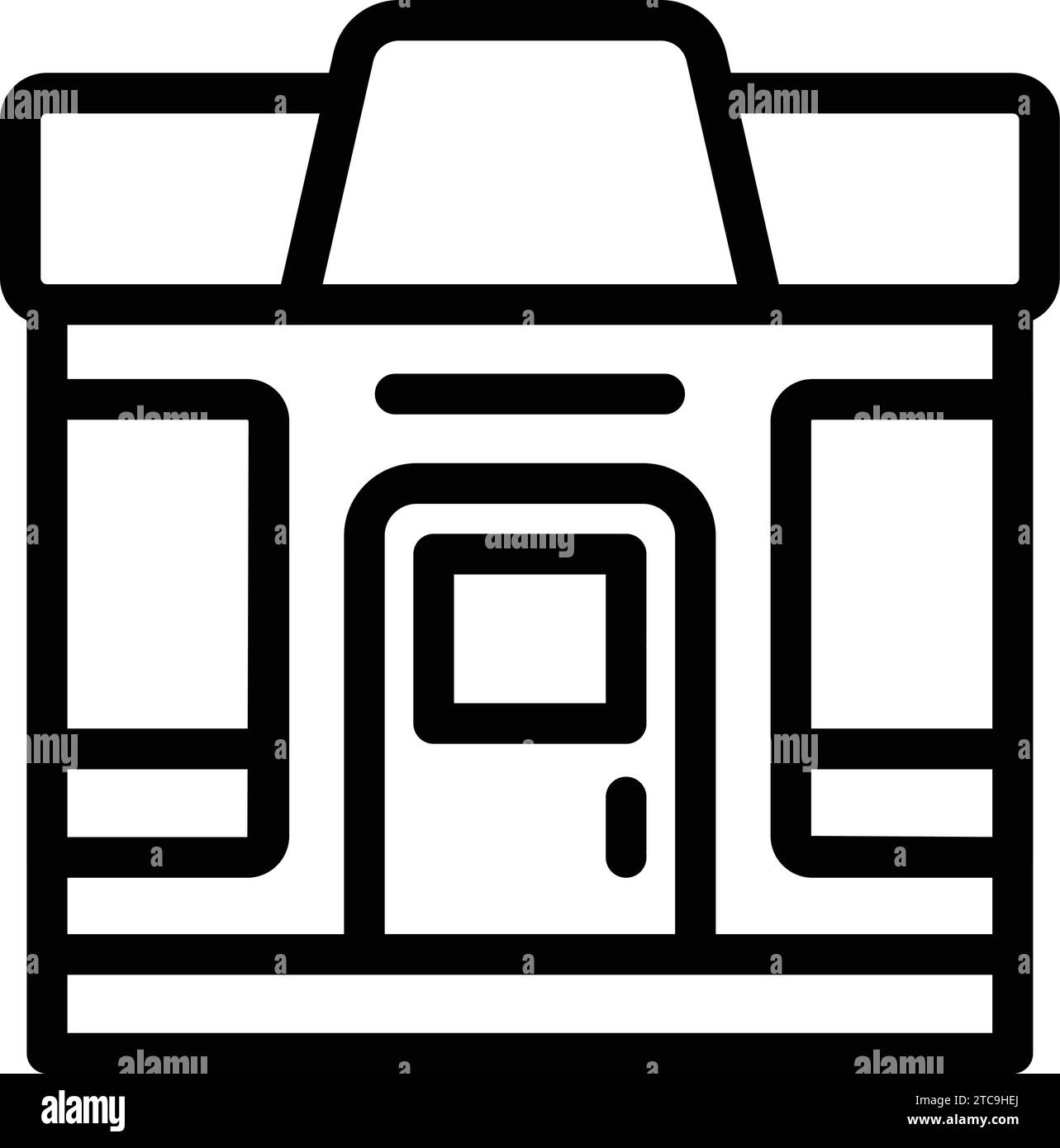 Trading post icon outline vector. Merchandising shopping store