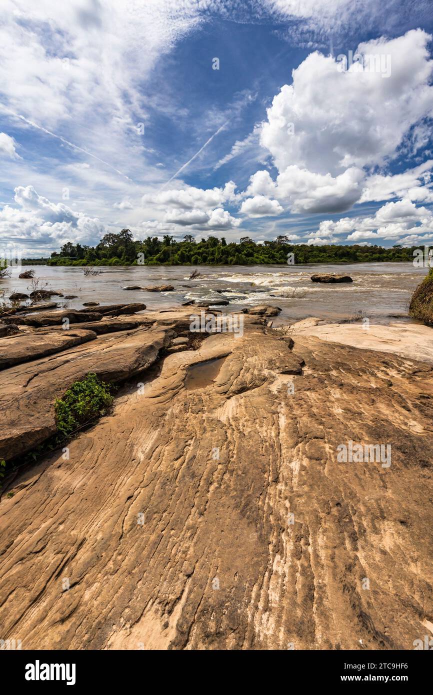 Kaeng Tana National Park, The Mun river(branch of Mekong), bedrock, Ubon Ratchathani, Isan, Thailand, Southeast Asia, Asia Stock Photo