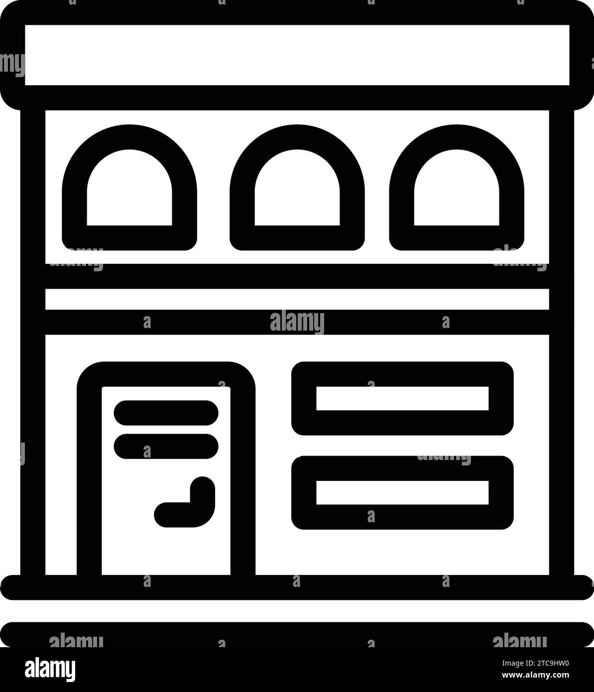 Sales outlet icon outline vector. Retail business kiosk. Bazaar