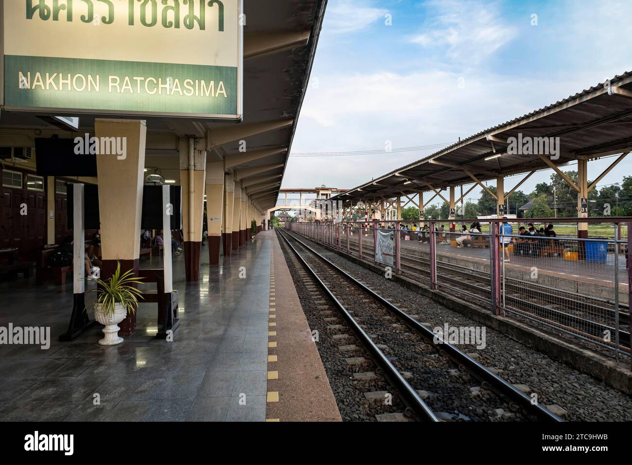 Main hall of railway station, Nakhon Ratchasima, Isan, Thailand, Southeast Asia, Asia Stock Photo