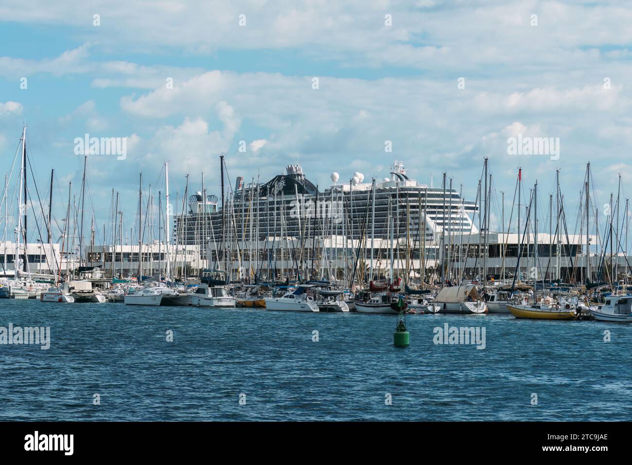 Lanzarote, Spain November 25, 2023 MSC Seaview at anchor in