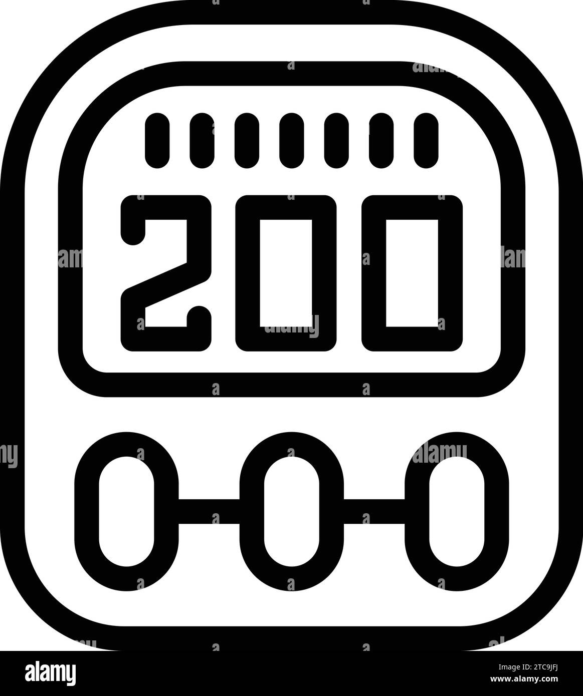 Portable pedometer icon outline vector. Footstep monitoring device