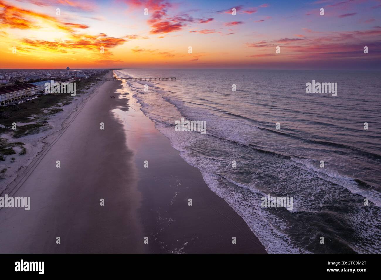 Ocean Isle Beach, North Carolina. aerial, drone sunset Stock Photo Alamy