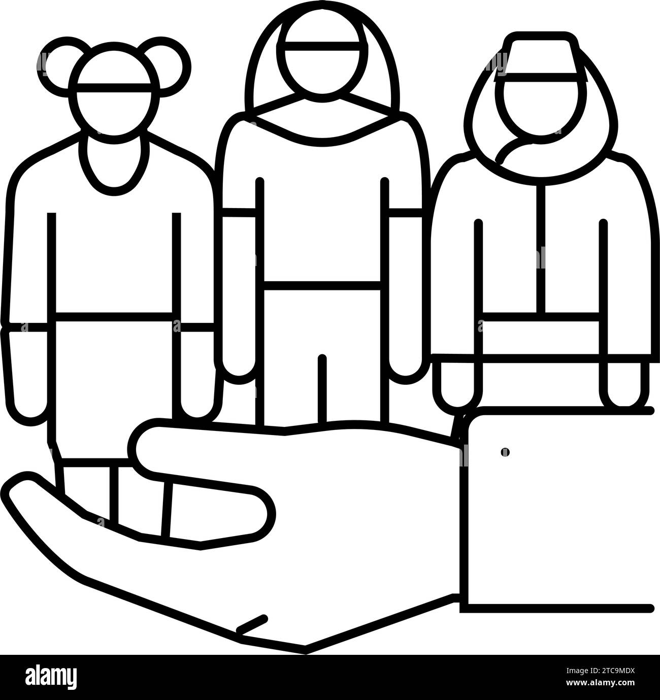 diversity inclusion feminism woman line icon vector illustration Stock ...
