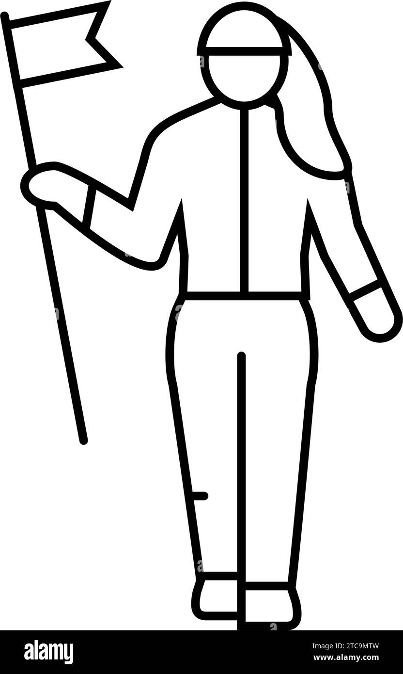 female leadership feminism woman line icon vector illustration Stock ...