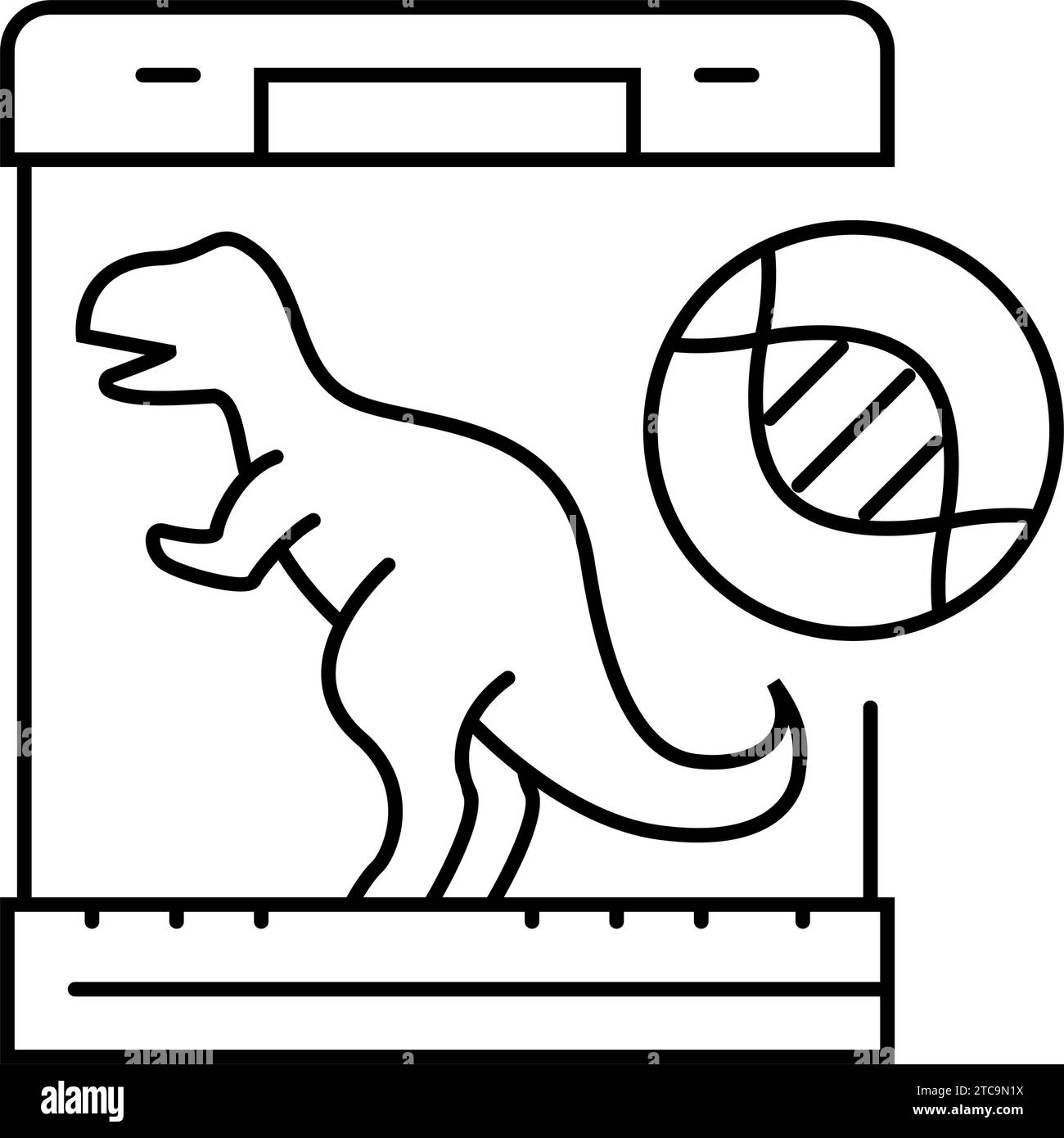 extinct species resurrected future technology line icon vector