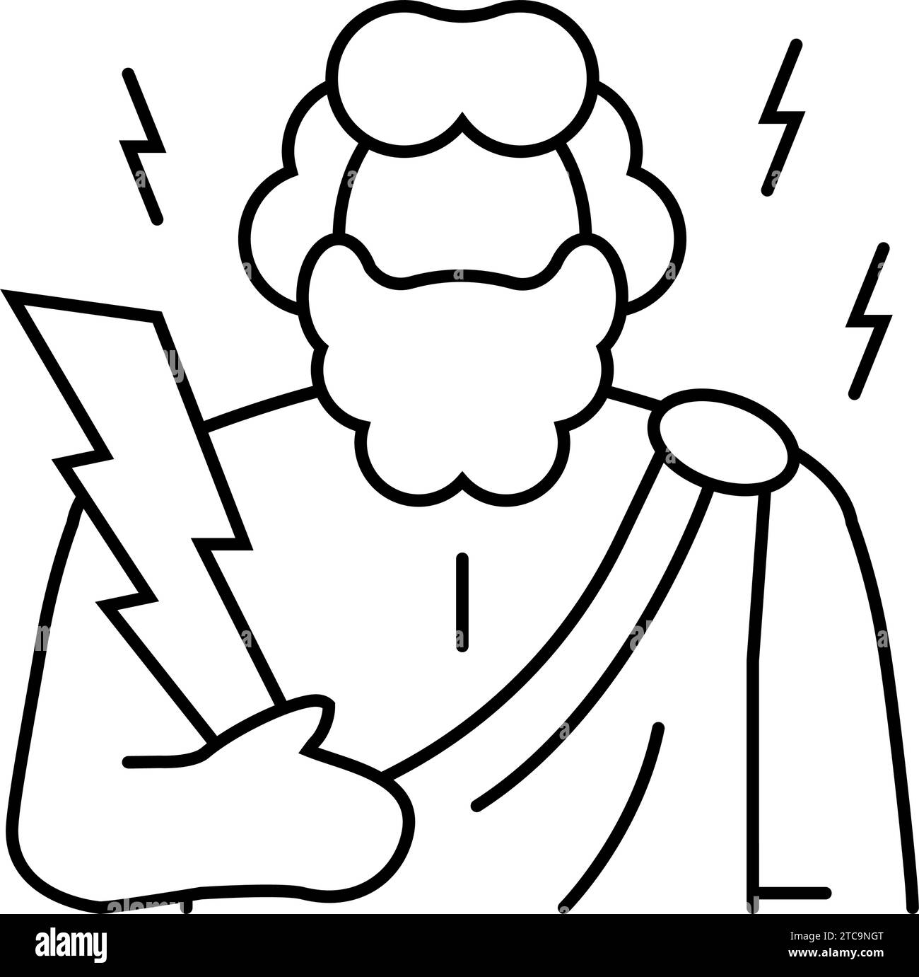 zeus greek god mythology line icon vector illustration Stock Vector
