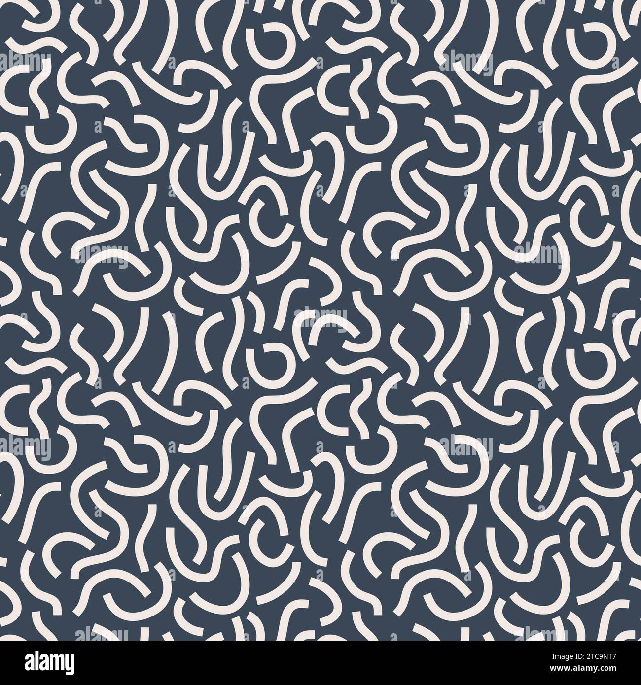 White curved lines isolated on white background. Bold Squiggles. Stock Vector